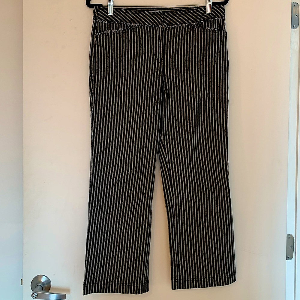 Ann Taylor LOFT Laura Black Striped Pants, Size 6